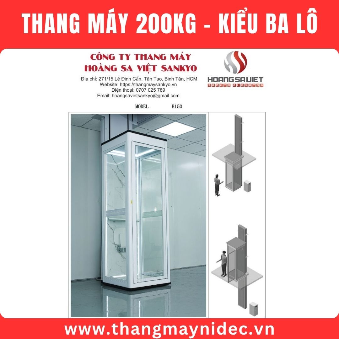 thang máy gia đình 200kg ba lô